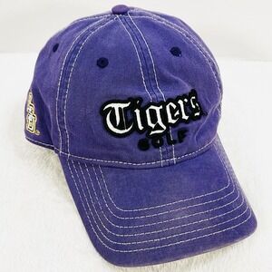 LSU Tigers Golf Script Logo NCAA Hat Cap Adjustable Strapback Purple College